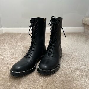 J.Crew Black Lace-Up Combat Boots